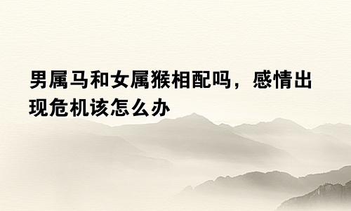 男属马和女属猴相配吗，感情出现危机该怎么办