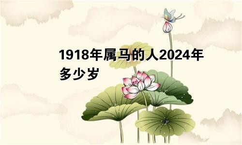 1918年属马的人2024年多少岁
