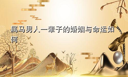 属马男人一辈子的婚姻与命运如何
