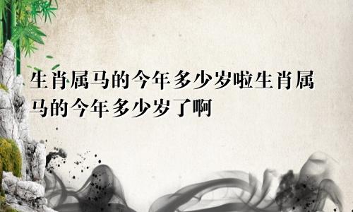 生肖属马的今年多少岁啦生肖属马的今年多少岁了啊