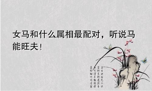 女马和什么属相最配对，听说马能旺夫！
