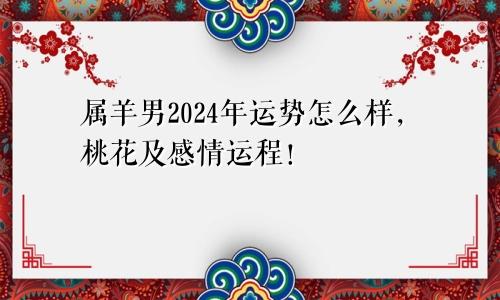 属羊男2024年运势怎么样，桃花及感情运程！