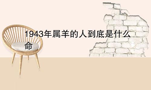 1943年属羊的人到底是什么命