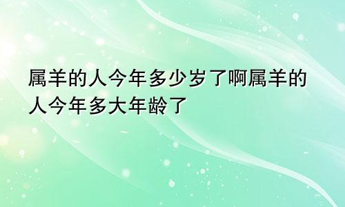 属羊的人今年多少岁了啊属羊的人今年多大年龄了