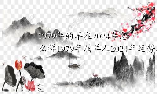 1979年的羊在2024年怎么样1979年属羊人2024年运势及运程