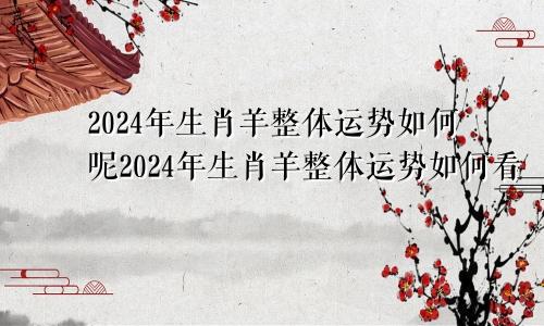 2024年生肖羊整体运势如何呢2024年生肖羊整体运势如何看