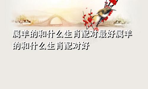 属羊的和什么生肖配对最好属羊的和什么生肖配对好