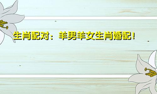 生肖配对：羊男羊女生肖婚配！