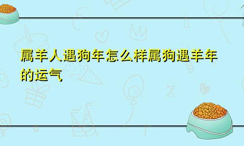 属羊人遇狗年怎么样属狗遇羊年的运气