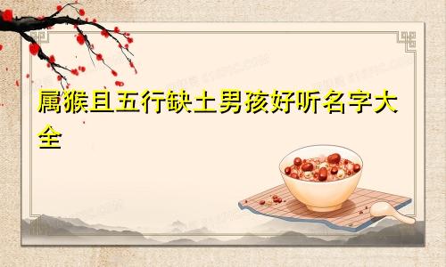 属猴且五行缺土男孩好听名字大全
