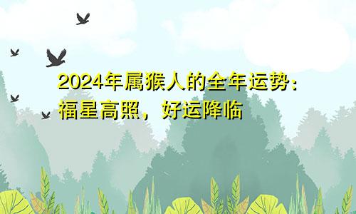 2024年属猴人的全年运势：福星高照，好运降临