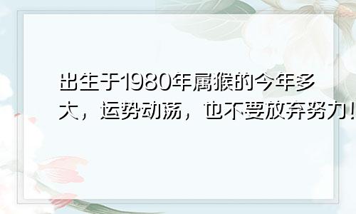 出生于1980年属猴的今年多大，运势动荡，也不要放弃努力！