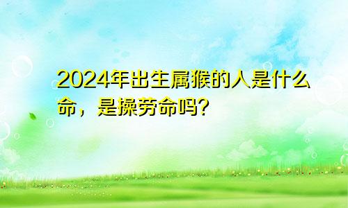 2024年出生属猴的人是什么命，是操劳命吗？