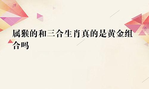属猴的和三合生肖真的是黄金组合吗
