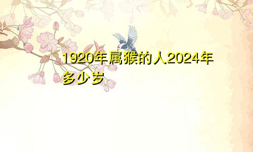 1920年属猴的人2024年多少岁