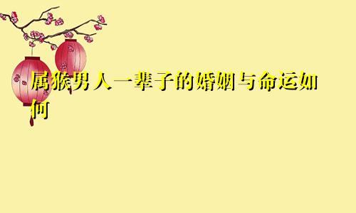 属猴男人一辈子的婚姻与命运如何