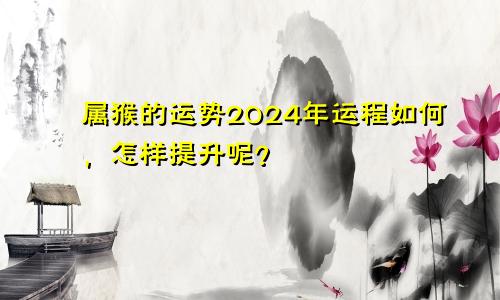 属猴的运势2024年运程如何，怎样提升呢？