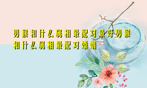 男猴和什么属相最配对最好男猴和什么属相最配对婚姻