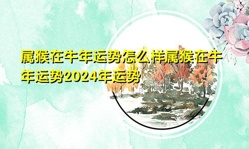 属猴在牛年运势怎么样属猴在牛年运势2024年运势