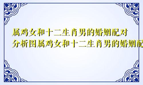 属鸡女和十二生肖男的婚姻配对分析图属鸡女和十二生肖男的婚姻配对分析图片