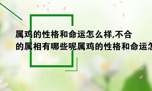 属鸡的性格和命运怎么样,不合的属相有哪些呢属鸡的性格和命运怎么样,不合的属相有哪些生肖