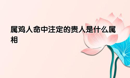 属鸡人命中注定的贵人是什么属相