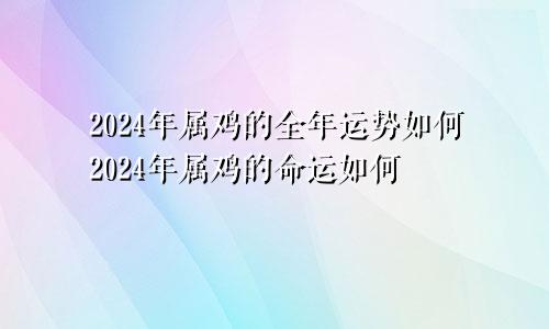 2024年属鸡的全年运势如何2024年属鸡的命运如何