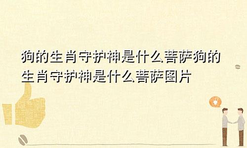 狗的生肖守护神是什么菩萨狗的生肖守护神是什么菩萨图片