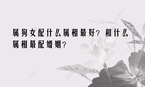 属狗女配什么属相最好？和什么属相最配婚姻？