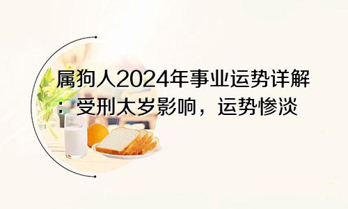 属狗人2024年事业运势详解：受刑太岁影响，运势惨淡