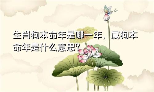 生肖狗本命年是哪一年，属狗本命年是什么意思？