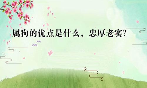属狗的优点是什么，忠厚老实？