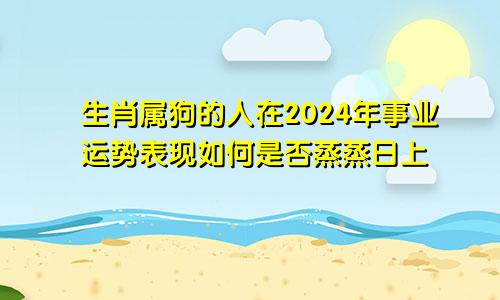 生肖属狗的人在2024年事业运势表现如何是否蒸蒸日上
