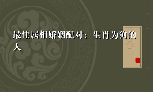 最佳属相婚姻配对：生肖为狗的人