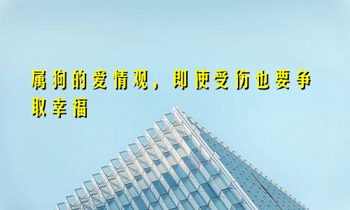 属狗的爱情观，即使受伤也要争取幸福
