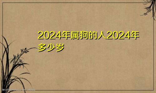 2024年属狗的人2024年多少岁