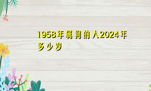 1958年属狗的人2024年多少岁