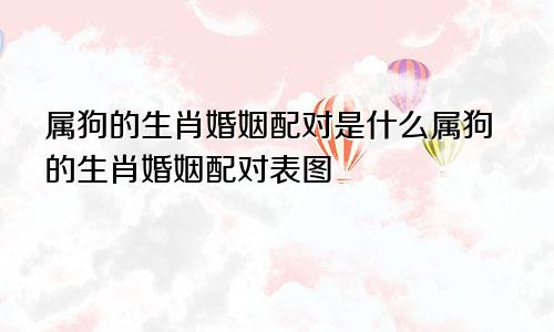 属狗的生肖婚姻配对是什么属狗的生肖婚姻配对表图