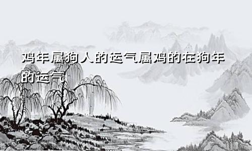 鸡年属狗人的运气属鸡的在狗年的运气
