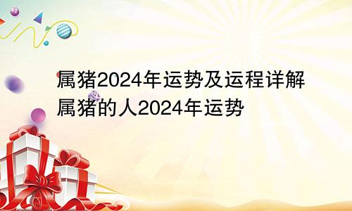 属猪2024年运势及运程详解属猪的人2024年运势