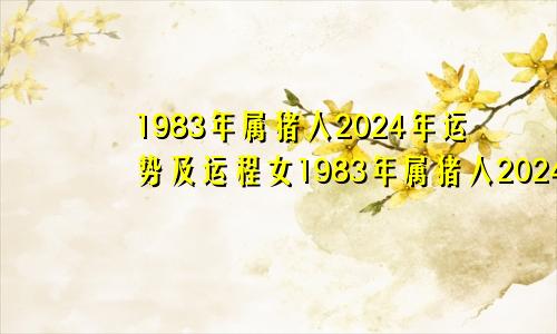 1983年属猪人2024年运势及运程女1983年属猪人2024年运势及运程男