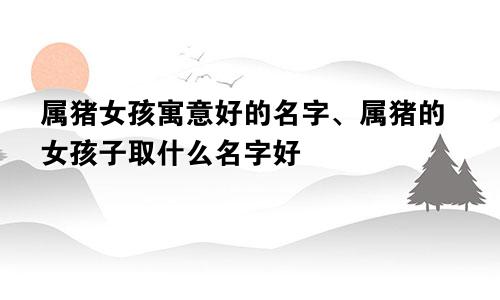 属猪女孩寓意好的名字、属猪的女孩子取什么名字好