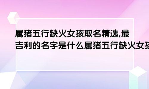 属猪五行缺火女孩取名精选,最吉利的名字是什么属猪五行缺火女孩取名精选,最吉利的名字