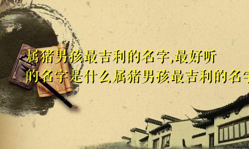 属猪男孩最吉利的名字,最好听的名字是什么属猪男孩最吉利的名字,最好听的名字大全
