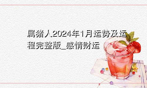 属猪人2024年1月运势及运程完整版_感情财运