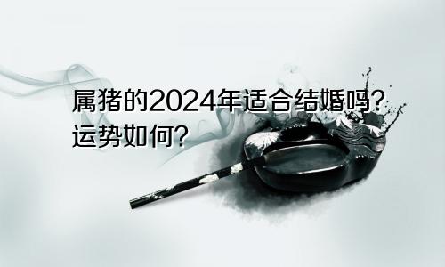 属猪的2024年适合结婚吗？运势如何？