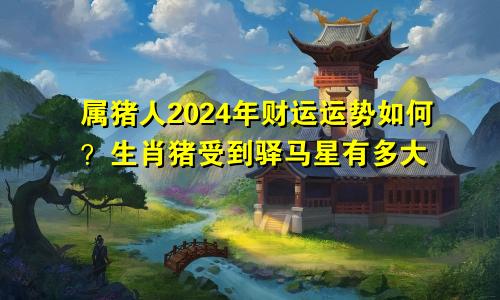 属猪人2024年财运运势如何？生肖猪受到驿马星有多大