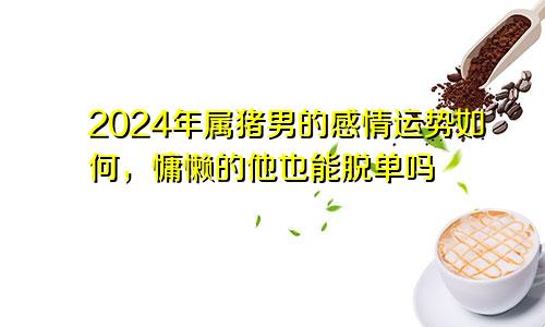 2024年属猪男的感情运势如何，慵懒的他也能脱单吗