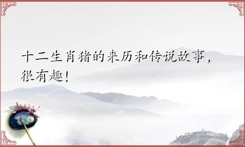 十二生肖猪的来历和传说故事，很有趣！