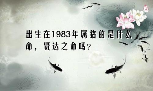出生在1983年属猪的是什么命，贤达之命吗？